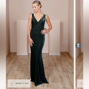 Revelry velvet bridesmaid dress
